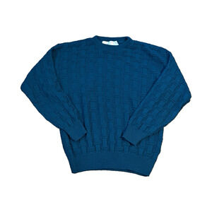 Vintage United States Sweaters Men's Textured Cable-Knit Crewneck Sweater